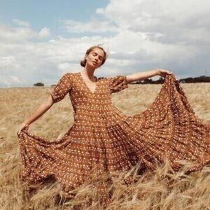 Daughters of India Chaaya Maxi dress in Chai Size XL